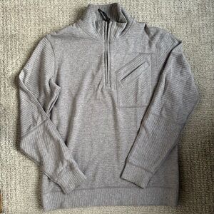 Billy Reid Men's Light Gray Zip-Up Sweater